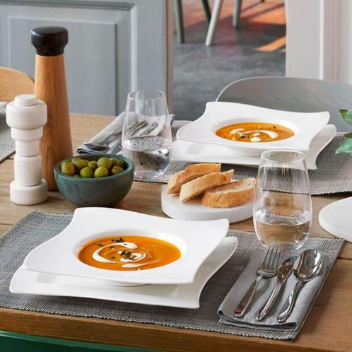 Villeroy Boch NewWave Servies 8 dinerborden + 8 diepe borden, Huis en Inrichting, Keuken | Servies, Zo goed als nieuw, Compleet servies