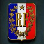 Antiek Vlaggen Wapenschild Plaquette République Française RF, Verzenden, Gebruikt, Reclamebord