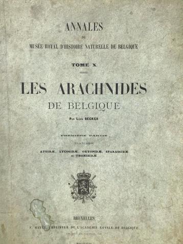 Ouvrage d'Entomologie illustré 1882 - Léon Becker - Arachnid