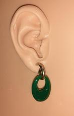 oorstekers gouden krul met groene hanger Zara, Bijoux, Sacs & Beauté, Boucles d'oreilles, Vert, Autres matériaux, Puces ou Clous