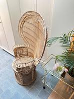 Vintage pauwenstoel , peackockchair rotan, Ophalen, Gebruikt, Riet of Rotan, Bohemian