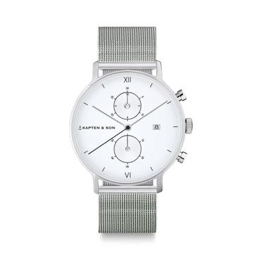 Horloge: Kapten & Son Chrono Silver Mesh – Elegant & Tijdloo beschikbaar voor biedingen