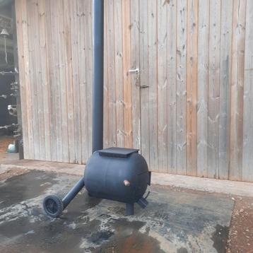 Terraskachel met kookplaat, Ophalen