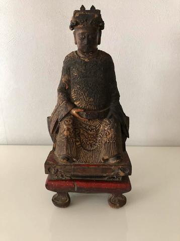 Hout en polychroom sculptuur., Enlèvement ou Envoi