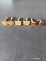 3 paires de boutons de manchette en plaqué or, Handtassen en Accessoires, Antieke sieraden, Ophalen of Verzenden, Goud, Manchetknopen