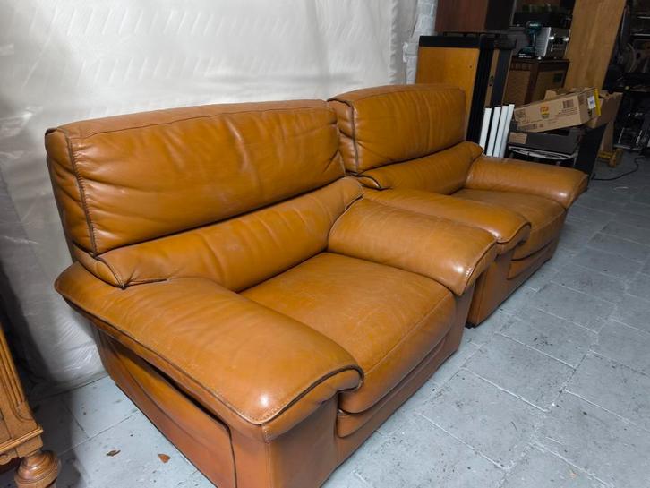 2 x sièges en cuir résistant, Maison & Meubles, Canapés | Sofas & Chaises Longues, Enlèvement ou Envoi