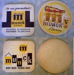 MUNCK Twee antieke onderzetters (waarvan één dubbelzijdig), Verzamelen, Ophalen of Verzenden, Zo goed als nieuw, Viltje(s)