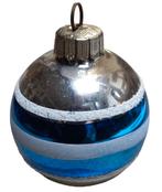 blauw gestreepte vintage kerstbal, Ophalen, Gebruikt, Geen, Be