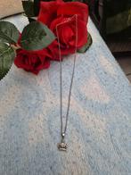 Vintage zilveren ketting met krone hangertje, Ophalen of Verzenden