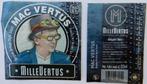 Étiquette de bière Mac Vertus Brasserie Millvertus (5L9), Collections, Utilisé, Enlèvement ou Envoi