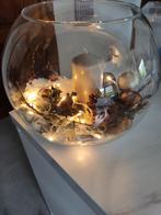 Grand vase en verre avec décorations de Noël avec éclairage, Comme neuf, Enlèvement ou Envoi