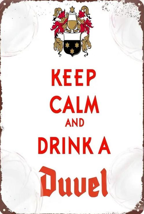 Reclamebord vintage Keep calm & drink a Duvel - mancave new, Verzamelen, Merken en Reclamevoorwerpen, Zo goed als nieuw, Reclamebord