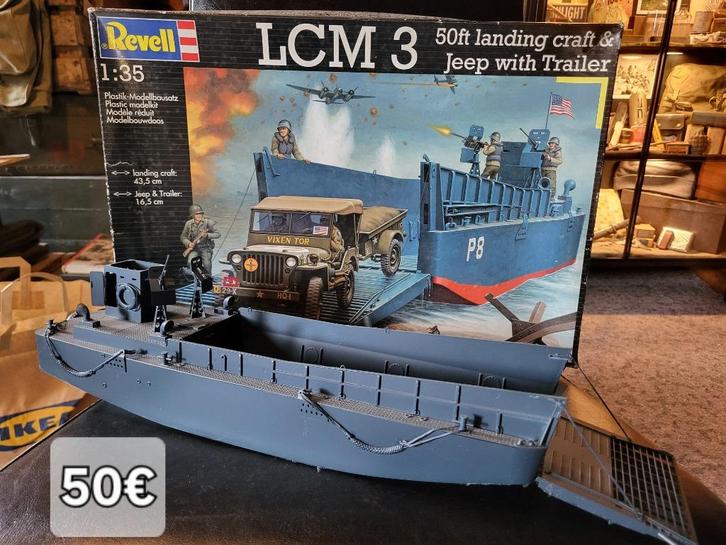 LCM 3 50ft landing craft 1/35, Hobby en Vrije tijd, Modelbouw | Figuren en Diorama's, Zo goed als nieuw, Diorama, 1:35 tot 1:50