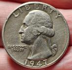 USA ¼ Dollar "Washington Silver Quarter" Zilver 1947, Zilver, Ophalen of Verzenden, Losse munt, Noord-Amerika