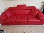 Canapé cuir rouge, Ophalen, Leer, Zo goed als nieuw, Rechte bank