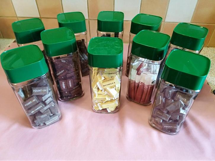 Voorraadpotten met gratis suiker (10 stuks)., Huis en Inrichting, Keuken | Potten en Pannen, Nieuw, Pot, Bus of Blik, Glas, Ophalen