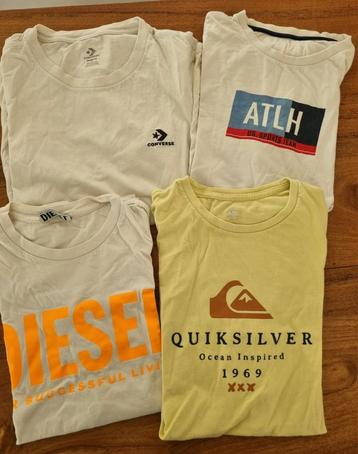 Lot de 4 tee-shirts dont Quicksilver, Converse, Diesel beschikbaar voor biedingen