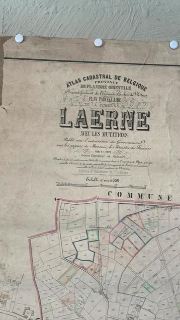 Oude kadaster plan van laarne beschikbaar voor biedingen