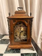 Antieke houten schouwklok met wijzerplaat en maanfase, Antiquités & Art, Antiquités | Horloges, Enlèvement