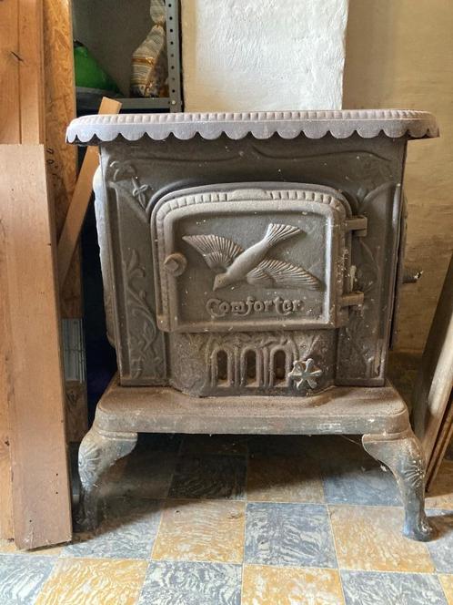 Vintage gietijzeren kachel, Huis en Inrichting, Kachels, Gebruikt, Vrijstaand, Houtkachel, Hout, Ophalen