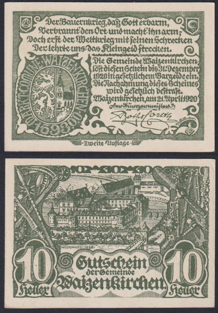 Noodgeld Oostenrijk, Postzegels en Munten, Munten en Bankbiljetten | Verzamelingen, Bankbiljetten, Ophalen of Verzenden