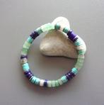 Indiaanse surferarmband in ringen van lapis en aventurijn, Handtassen en Accessoires, Armbanden, Met edelsteen, Blauw, Nieuw, Ophalen of Verzenden