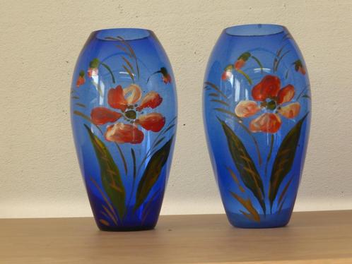 Set 2 glazen vazen, Antiek en Kunst, Antiek | Glaswerk en Kristal, Ophalen