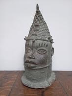 Tête Edo en bronze du royaume d’Ifé du Nigéria/Bénin, Antiek en Kunst, Ophalen of Verzenden