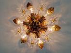 Florentijnse plafondlamp in goudkleurig metaal, 1970, Ophalen of Verzenden