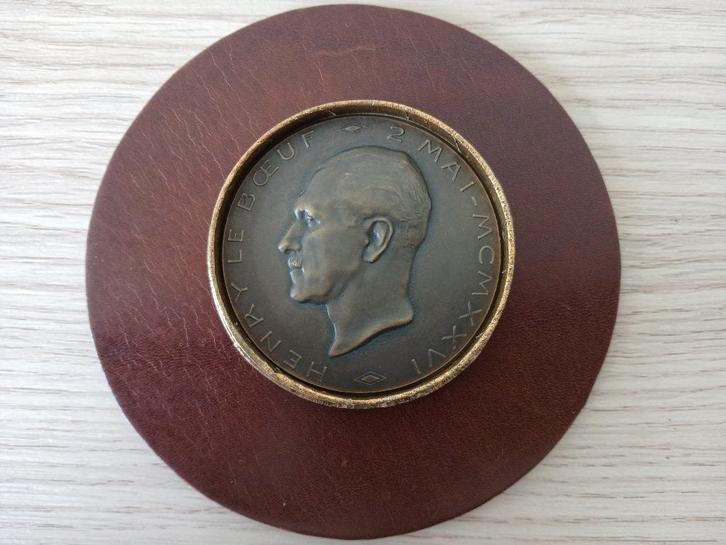 Bronzen Medaille Henry Le Boeuf (1874 - 1935), Postzegels en Munten, Penningen en Medailles, Brons, Ophalen of Verzenden