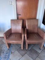 4 lederen stoelen, Huis en Inrichting, Ophalen, Gebruikt, Minder dan 75 cm, Leer
