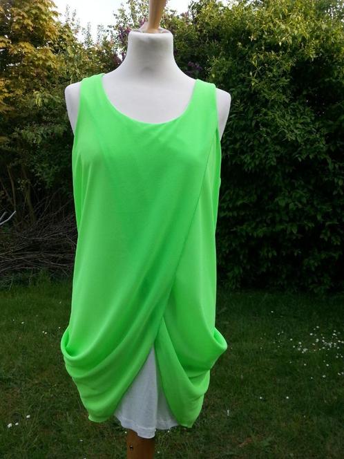 fel fluo groen / wit kleedje 2 lagen gedrapeerd effect NIEUW, Vêtements | Femmes, Robes, Neuf, Vert, Enlèvement ou Envoi