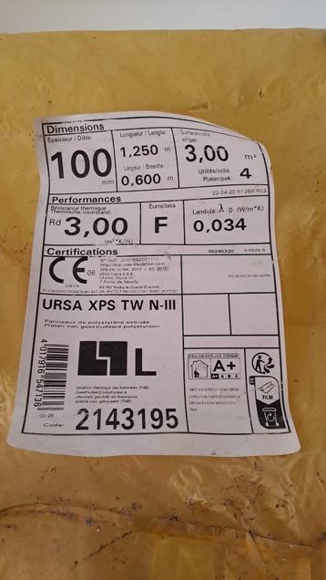 Isolatie URSA XPS TW N-III 100mm 60m2 beschikbaar beschikbaar voor biedingen