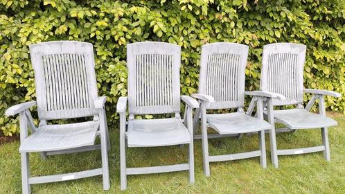 4 groene tuin-, ligstoelen, Tuin en Terras, Tuinmeubel-accessoires, Ophalen of Verzenden