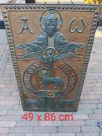 Antiek religieus kunstwerk in lood belegd, Ophalen