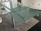 Glazen tafel, Huis en Inrichting, Tafels | Eettafels, Ophalen, Zo goed als nieuw