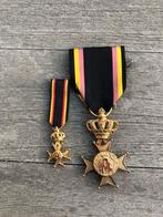 Abbl ALBERT medaille + miniature, Verzamelen, Ophalen of Verzenden, Landmacht, Lintje, Medaille of Wings