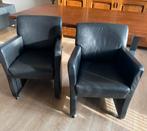 Fauteuil in echt leer met wielen, Ophalen, Leer