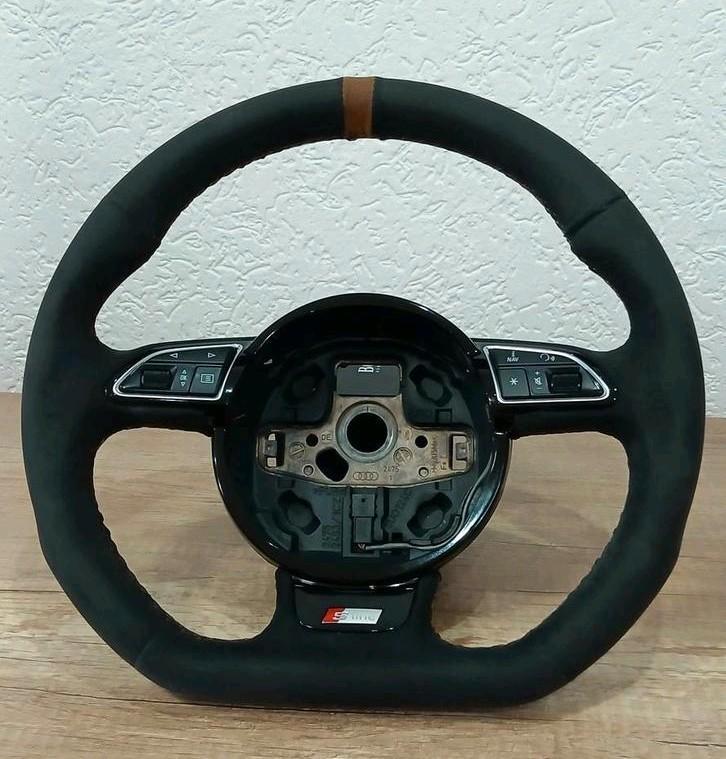 Audi stuurwiel afgevlakt Alcantara, RS/SLINE, Auto-onderdelen, Besturing, Audi, Gebruikt, Ophalen of Verzenden