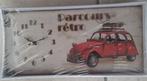 Horloge 2CV rétro - plaque métallique, Verzamelen, Ophalen, Overige typen