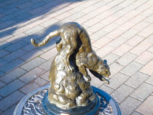 een bronzen panter gesigneerd, BARYE, Antiek en Kunst, Antiek | Brons en Koper, Brons, Ophalen of Verzenden