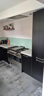ZWARTE LUXE HOEKKEUKEN MET BORETTI FORNUIS, Huis en Inrichting, Zwart, Hoekkeuken, Ophalen of Verzenden, Zo goed als nieuw