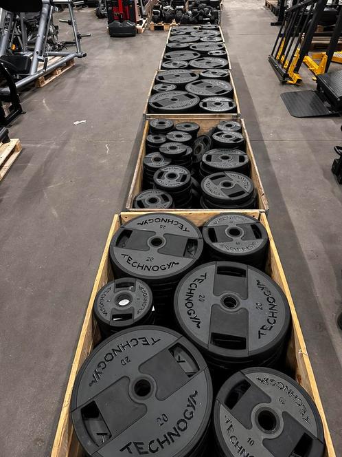 Grote partij Technogym 50mm Rubberen Pu Gewichten, Sport en Fitness, Fitnessmaterialen, Gebruikt, Halterschijven, Ophalen