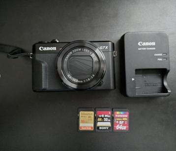 Canon PowerShot G7 X Mark II 20.1MP compactcamera - zwart, 3, Ophalen of Verzenden, Zo goed als nieuw, Canon