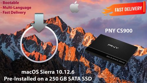 MacOS Sierra 10.12.6 Pré-Installé sur SSD PNY de 250 Go OSX, Informatique & Logiciels, Systèmes d'exploitation, Neuf, MacOS, Envoi