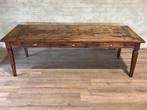 Franse boerentafel met 3 lades - 249 x 98 xm + 79 cm hoog, Huis en Inrichting, Gebruikt, Eikenhout, 200 cm of meer, Landelijk
