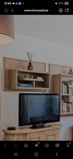 bois massif armoire murale meuble tv et tv Philips, Maison & Meubles, Armoires | Armoires murales, Enlèvement, Comme neuf