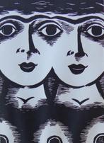 FRANS MASEREEL / DES YEUX / ZW-W HOUTSNEDE / 45x32cm / SIG, Antiek en Kunst, Kunst | Litho's en Zeefdrukken, Ophalen of Verzenden