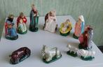 Vintage kerststal figuren, Ophalen, Gebruikt