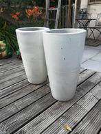 Set van 2 moderne witte geëmailleerde bloempotten, 71 x 37cm, Tuin, Zo goed als nieuw, Overige vormen, Terracotta
